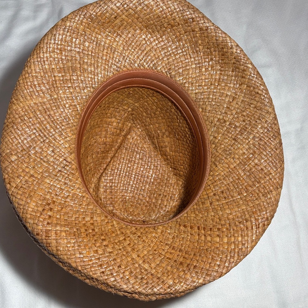 Shady Brady Brown Straw Hat with Cream Band - Picture 7 of 11